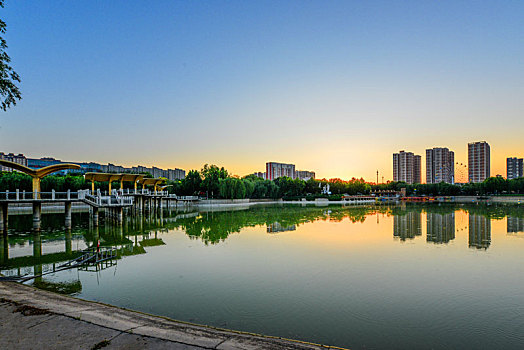 石家庄,水上公园,晨景