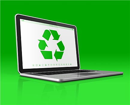 笔记本电脑,回收标志,显示屏,环保,概念