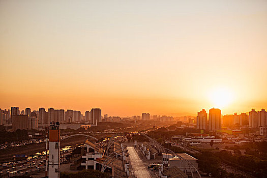 城市,日落