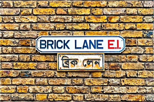 砖,道路,路标,伦敦