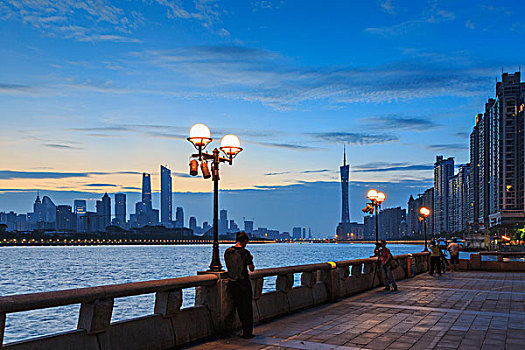 人,智能手机,风景,珍珠,河,城市天际线,游艇俱乐部,广州