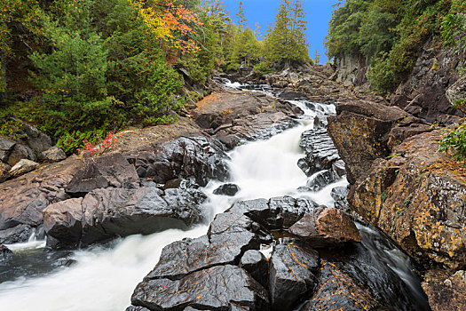 北美,加拿大,安大略省,秋天,省立公园,河