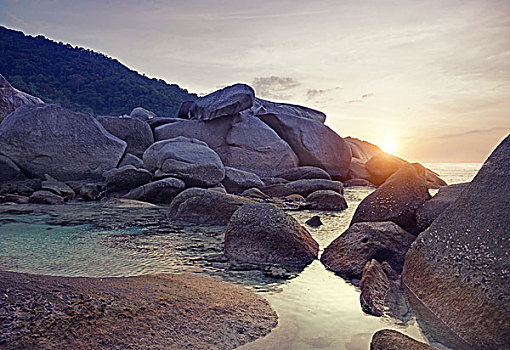 日落,斯米兰群岛,省,泰国