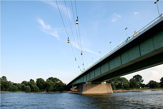 缆车,穿过,莱茵河,科隆,德国