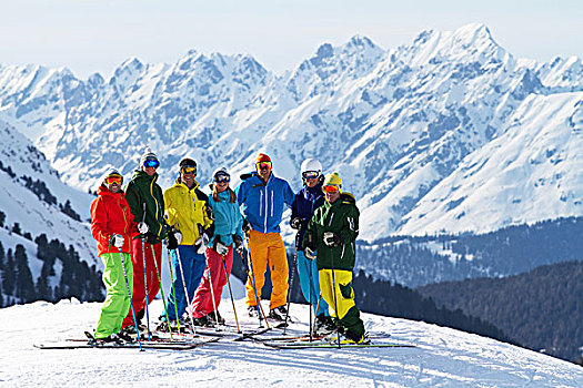 滑雪,站立,奥地利