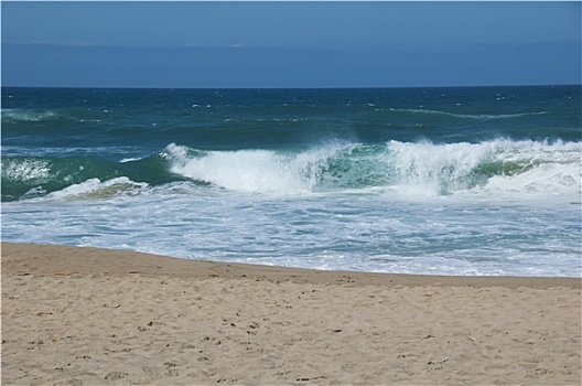 海滩,蓝色,海洋,沙子