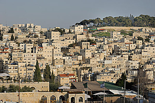 入口,城市,仰视,巴勒斯坦,居民区,上面,耶路撒冷,以色列,中东