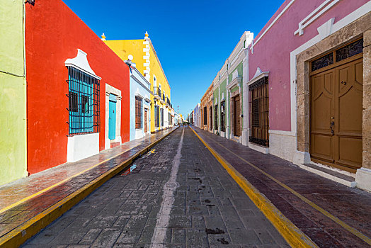 漂亮,街道,坎佩切,墨西哥