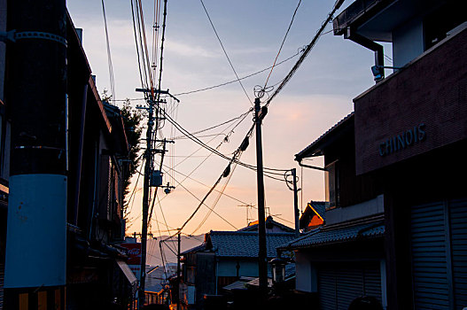 日本大坂风景名胜江户时代的古老街道