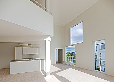 宽敞,跃层,室内,住宅开发,罗斯基勒,西兰岛,丹麦