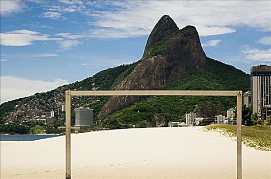 球门,海滩,巴西