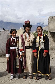 拉达克地区,人,传统服装,北印度,喜马拉雅山,亚洲