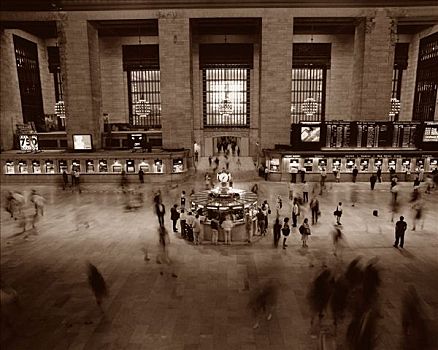 急促,人,大中央车站,曼哈顿,纽约,美国