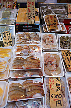 收集,鱼肉,冰,筑地,鱼市,东京,日本
