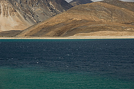 湖,山脉,背景,查谟-克什米尔邦,印度