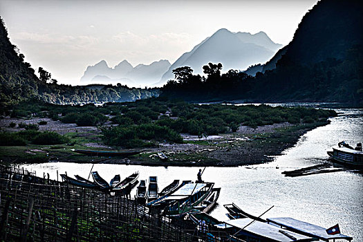 风景,河,老挝