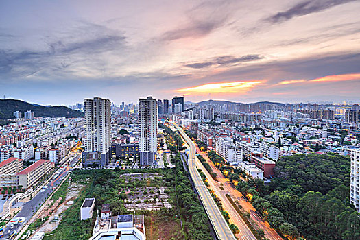 厦门云顶国际,东方山庄日落