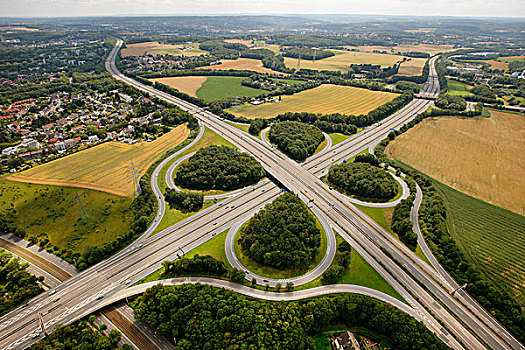 航拍,高速公路,连通,波鸿,鲁尔区,北莱茵威斯特伐利亚,德国,欧洲