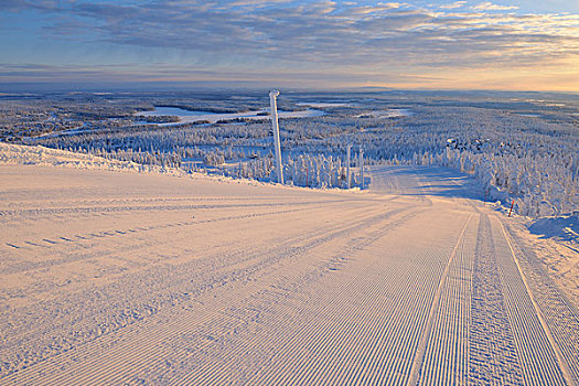 滑雪道,库萨莫,北方,芬兰