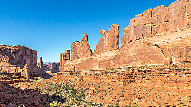 岩石构造,法院,塔,拱门国家公园,犹他,美国,北美