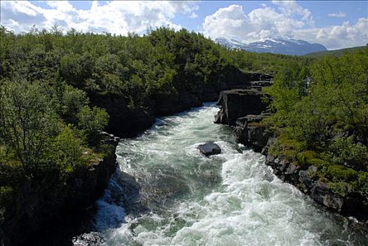 猛烈,山川,国家公园,拉普兰,瑞典