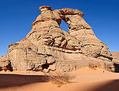 拱形,自然,窗户,石头,排列,山峦,山脉,塔西里,国家,公园,世界遗产,阿尔及利亚,撒哈拉沙漠,北非
