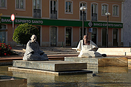 喷泉,雕塑,阿尔加维,葡萄牙,欧洲