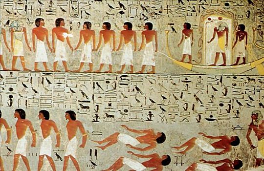 埃及人,墓地,队列,皇冠,底比斯,埃及,艺术家,未知
