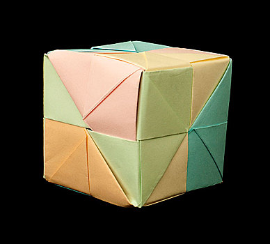 纸,立方体,折叠,折纸,风格