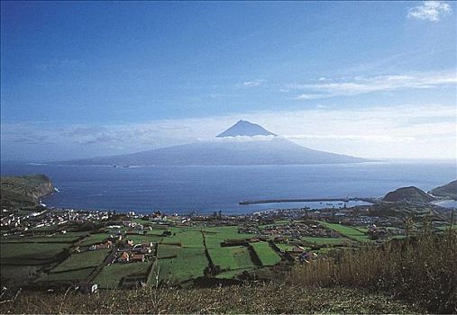 岛屿,法亚尔,风景,山,亚速尔群岛,大西洋,葡萄牙