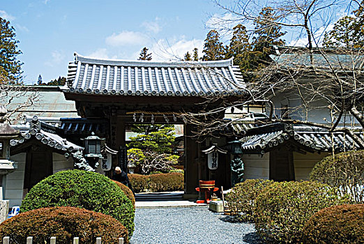 日本寺庙,入口,大门,高野山,和歌山,日本