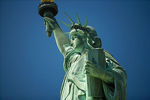 仰视,雕塑,自由女神像,自由岛,纽约,美国