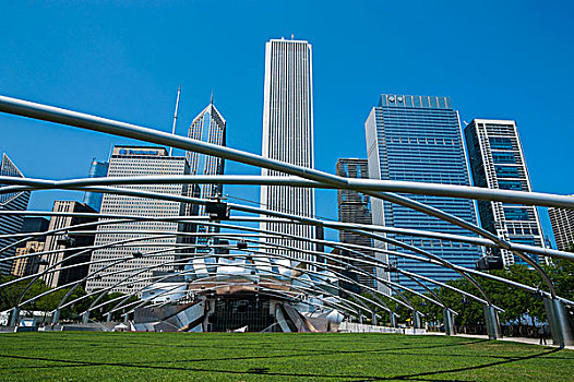 现代,建筑,千禧公园,市区,芝加哥,伊利诺斯,美国