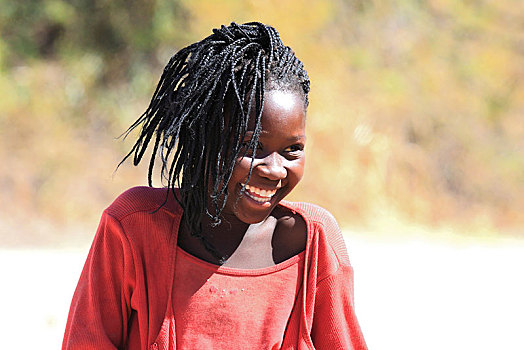 微笑,女孩,博茨瓦纳,非洲