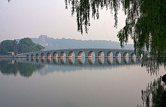 颐和园,昆明湖,十七孔桥,石桥,桥