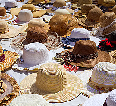 帽子,展示,街边市场,户外