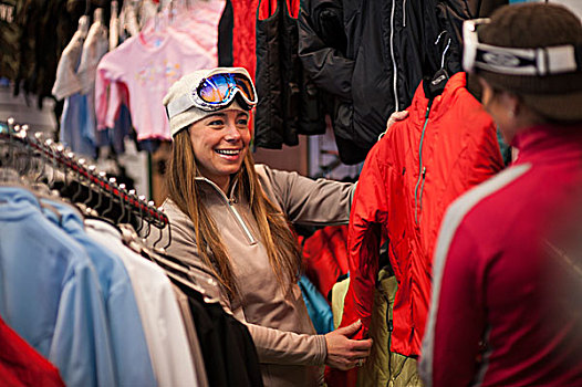 女人,购物,滑雪,衣服,零售店,佛蒙特州,美国