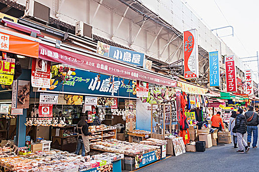 日本,本州,东京,上野,市场,街景