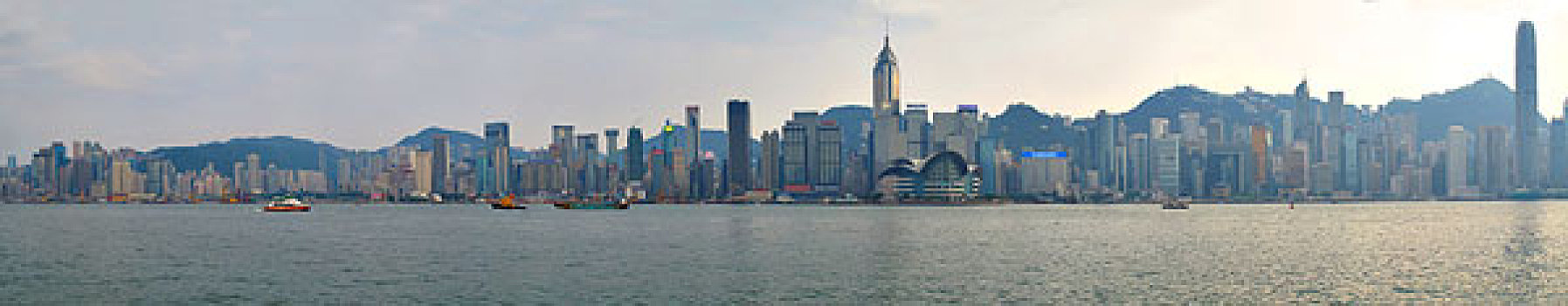 香港九龙维多利亚湾全景图