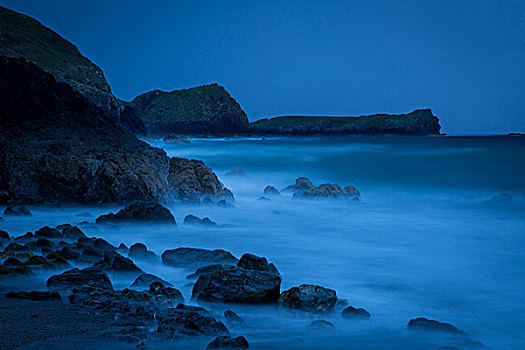 岩石,海岸线,靠近,蜥蜴,康沃尔,英格兰