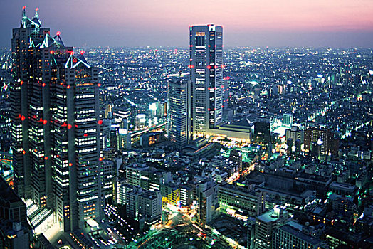 日本,东京,新宿,摩天大楼,天际线