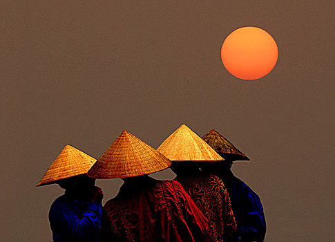 蒙太奇,遮阳帽,越南,亚洲