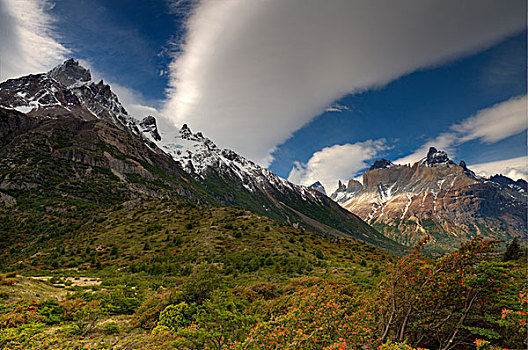 山丘,长,云,巴塔哥尼亚,智利,南美