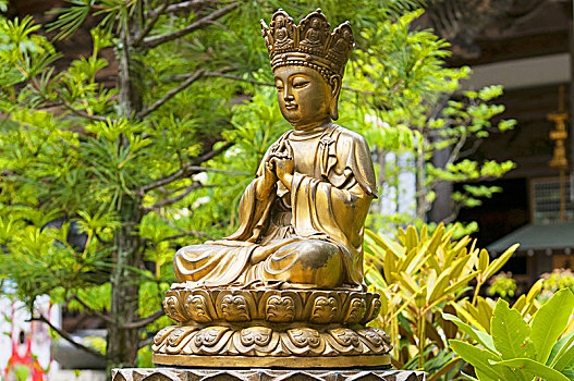雕塑,站立,宁和,庙宇,宫岛,日本