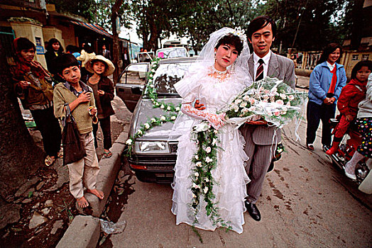越南,河内,情侣,婚礼,衣服