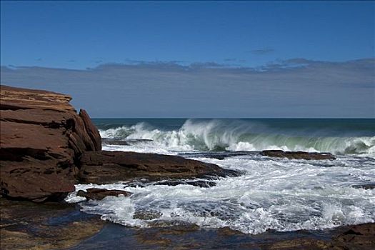 海岸,红色,悬崖,卡尔巴里,国家公园,澳大利亚