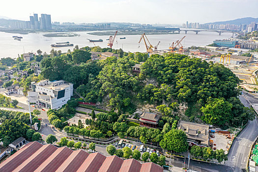 航拍福州马尾船政文化旅游景区马限山公园中国船政文化博物馆