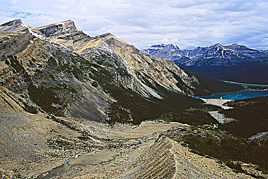 山,高处,弓湖,班芙国家公园,艾伯塔省,加拿大