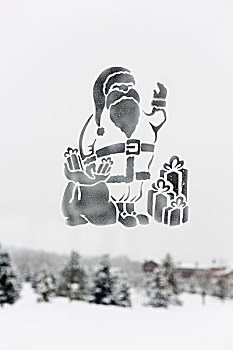 圣诞老人,图像,磨砂玻璃