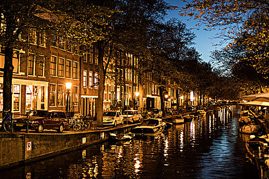 荷兰,阿姆斯特丹,夜晚